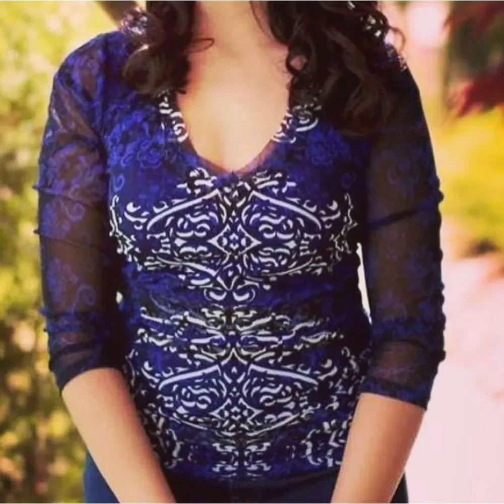 INC Side-Ruched 3/4 Sleeve Top - Picture 1 of 4